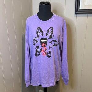 Z Olivia Rodrigo Guts World Tour Unisex Large Lavender Graphic Long Sleeve Tee